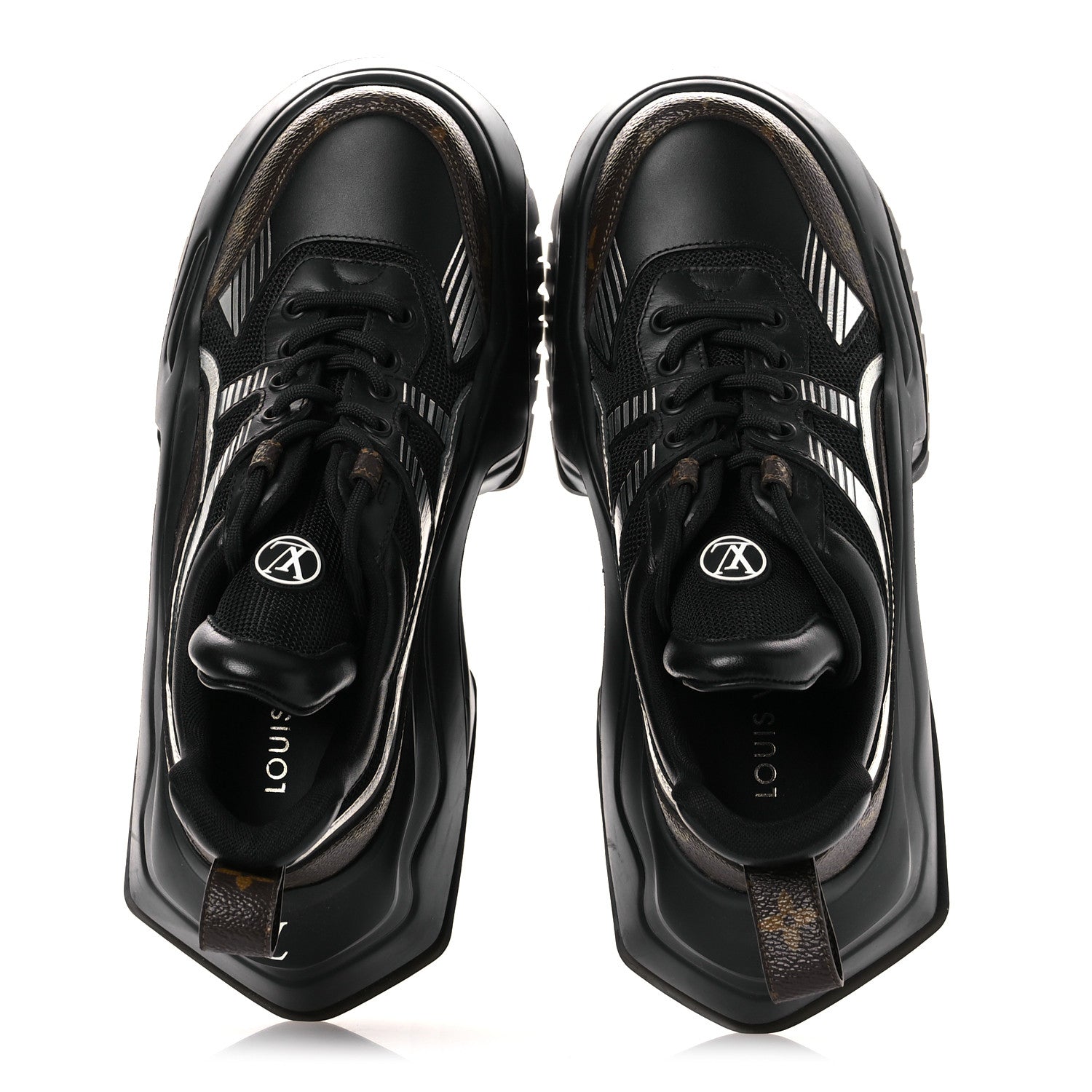 Louis Vuitton Calfskin Monogram LV Archlight 2.0 Platform Sneakers 38 Black 2 of 11