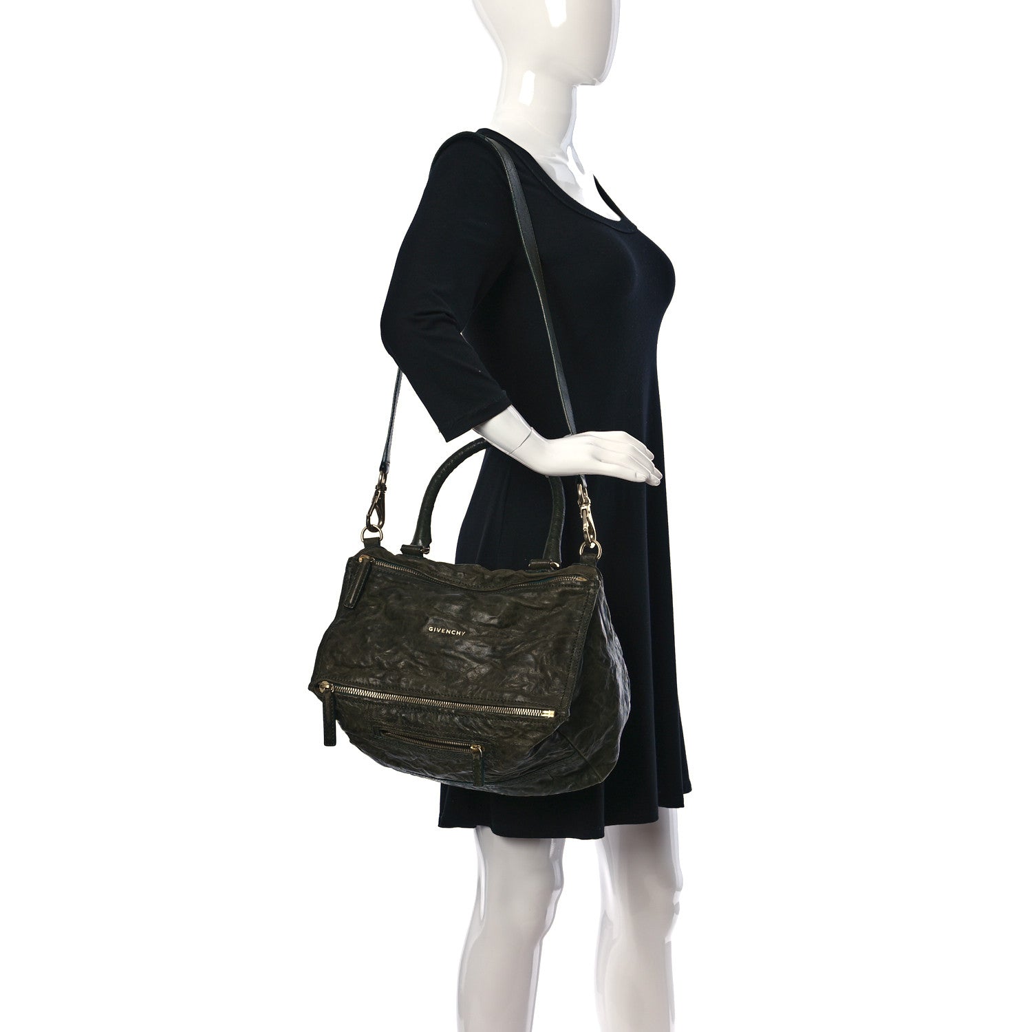 Givenchy Tumbled Sheepskin Medium Pandora Khaki 2 of 17