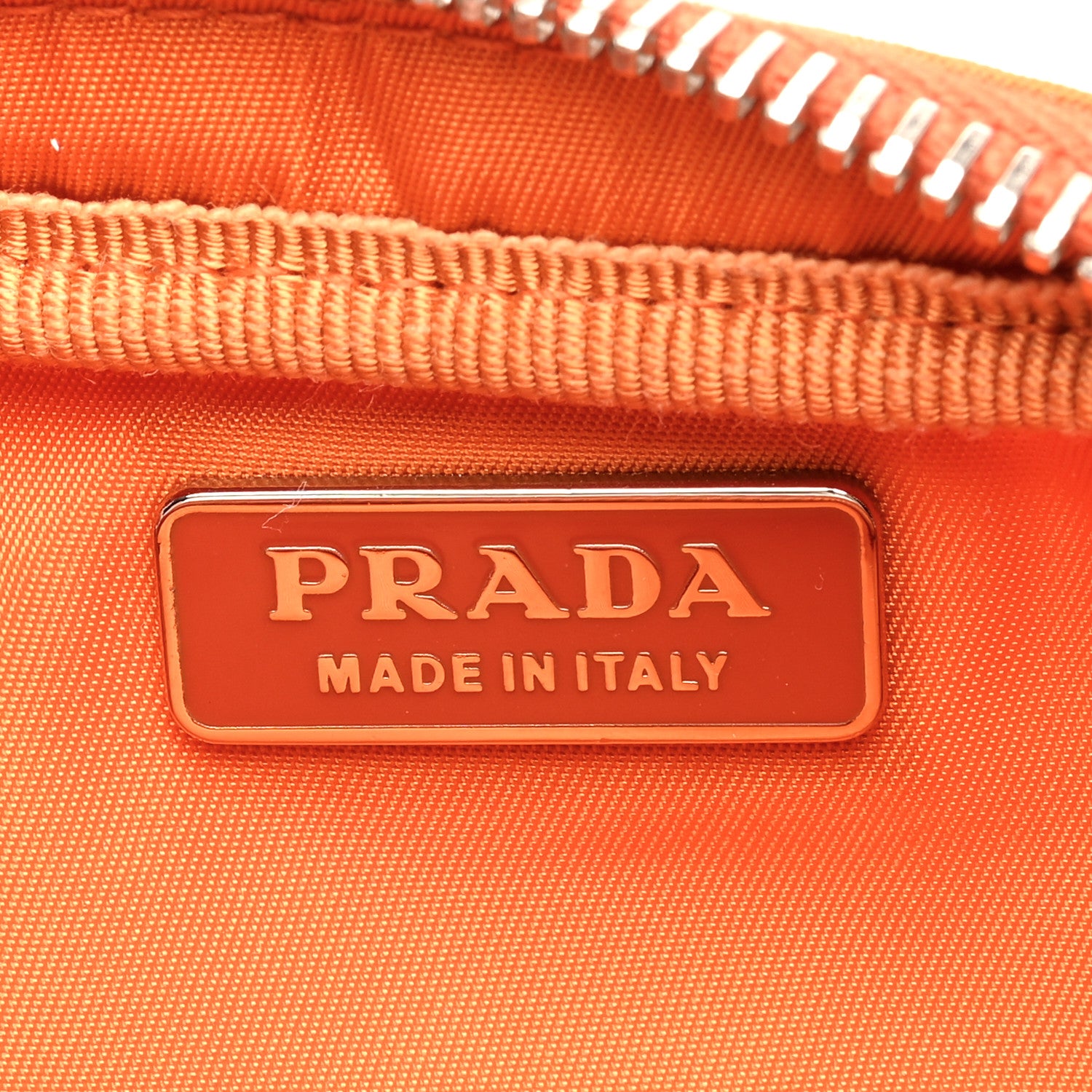 Prada Nylon Saffiano Mini Top Handle Bag Orange 6 of 6