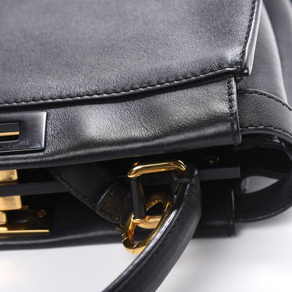 Fendi Vitello Seta Shiny Nappa Medium Peekaboo Iconic Satchel Black 9 of 22