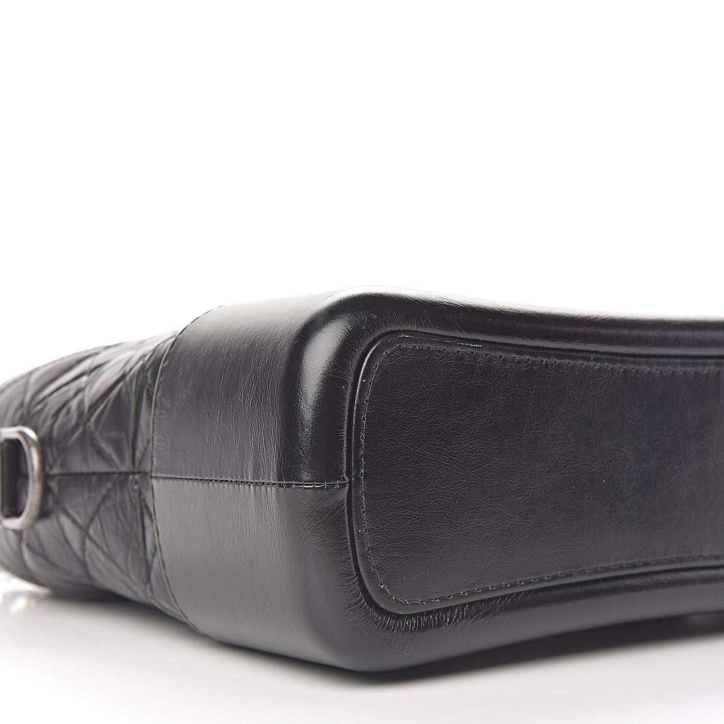 Aged Calfskin Quilted Medium Gabrielle Hobo Black