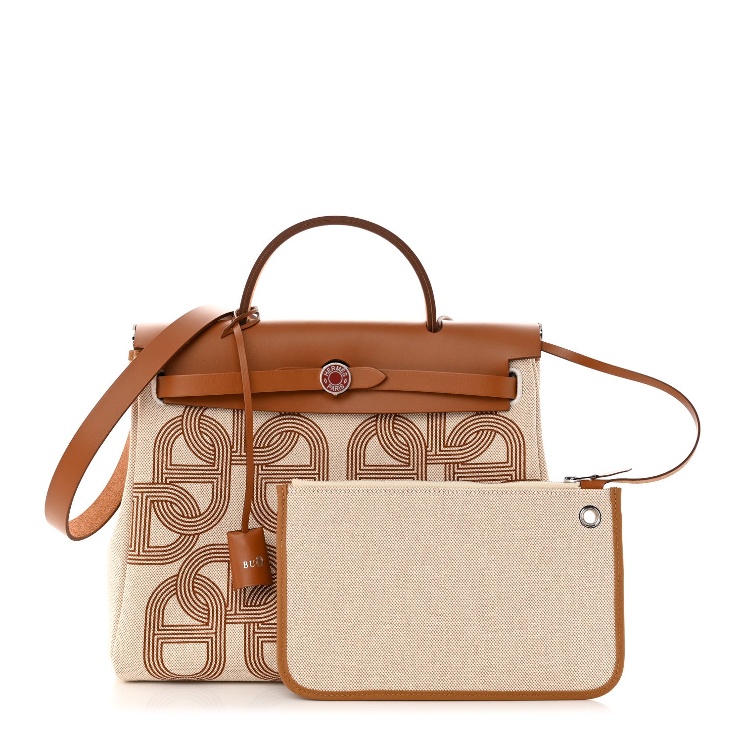 Hermes H Plume Canvas Vache Hunter Circuit 24 Herbag Zip Retourne 31 Fauve Ecru Beige 1 of 12