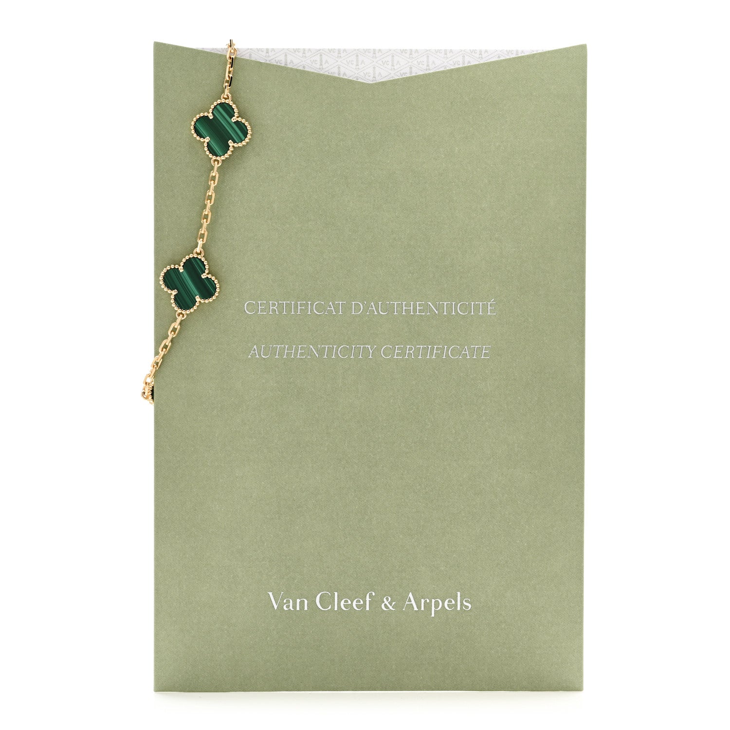 Van Cleef & Arpels 18K Yellow Gold Malachite 5 Motifs Vintage Alhambra Bracelet 5 of 5