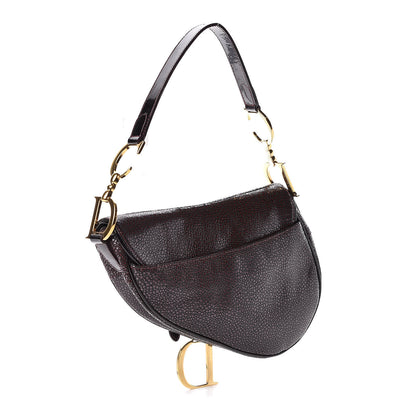 Christian Dior Calfskin Stingray Embossed Saddle Bag Red 3 of 13