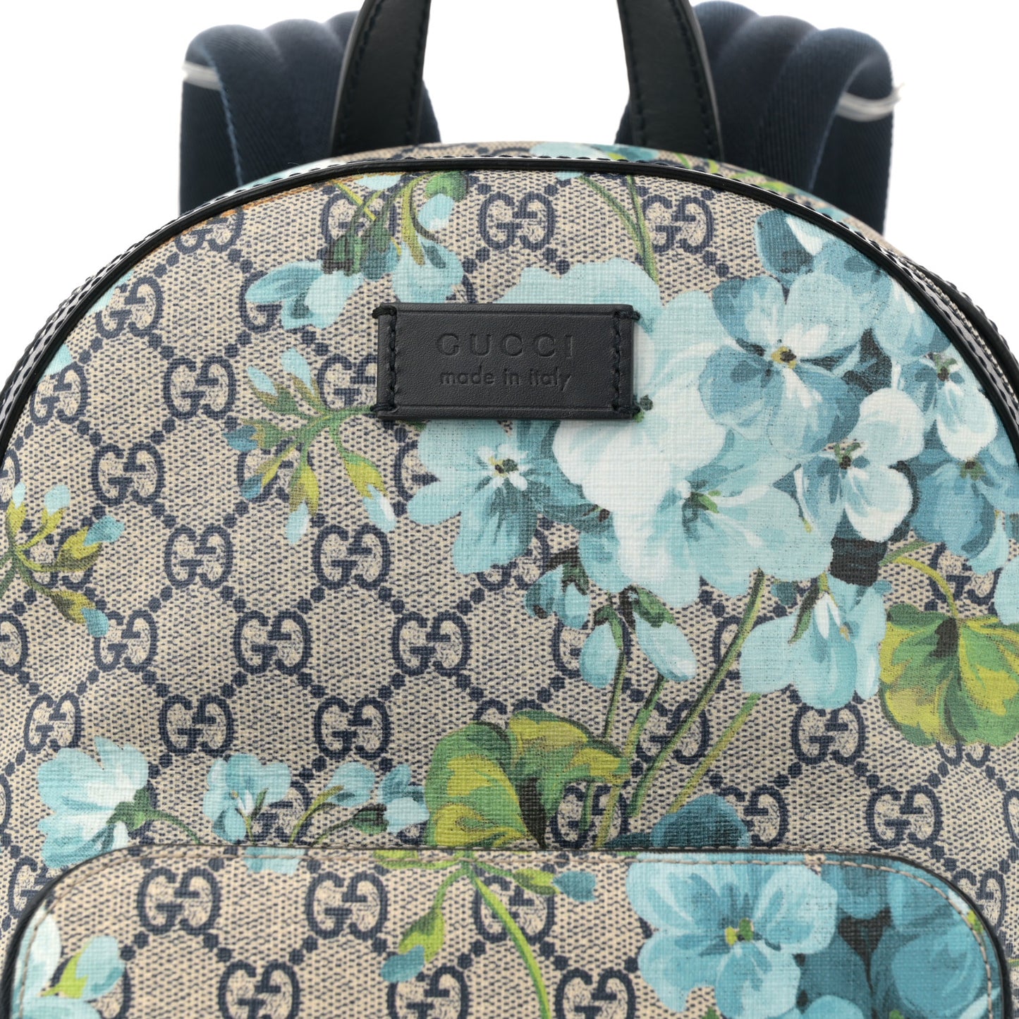 GG Supreme Monogram Blooms Small Day Backpack Blue