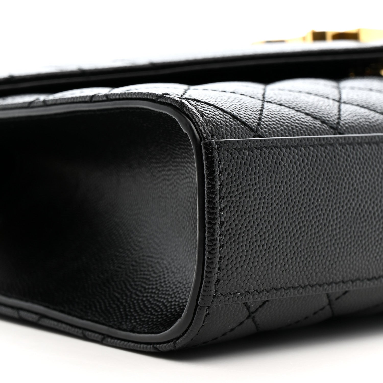 Saint Laurent Grain De Poudre Textured Mixed Matelasse Triquilt Medium Monogram Satchel Black 9 of 11