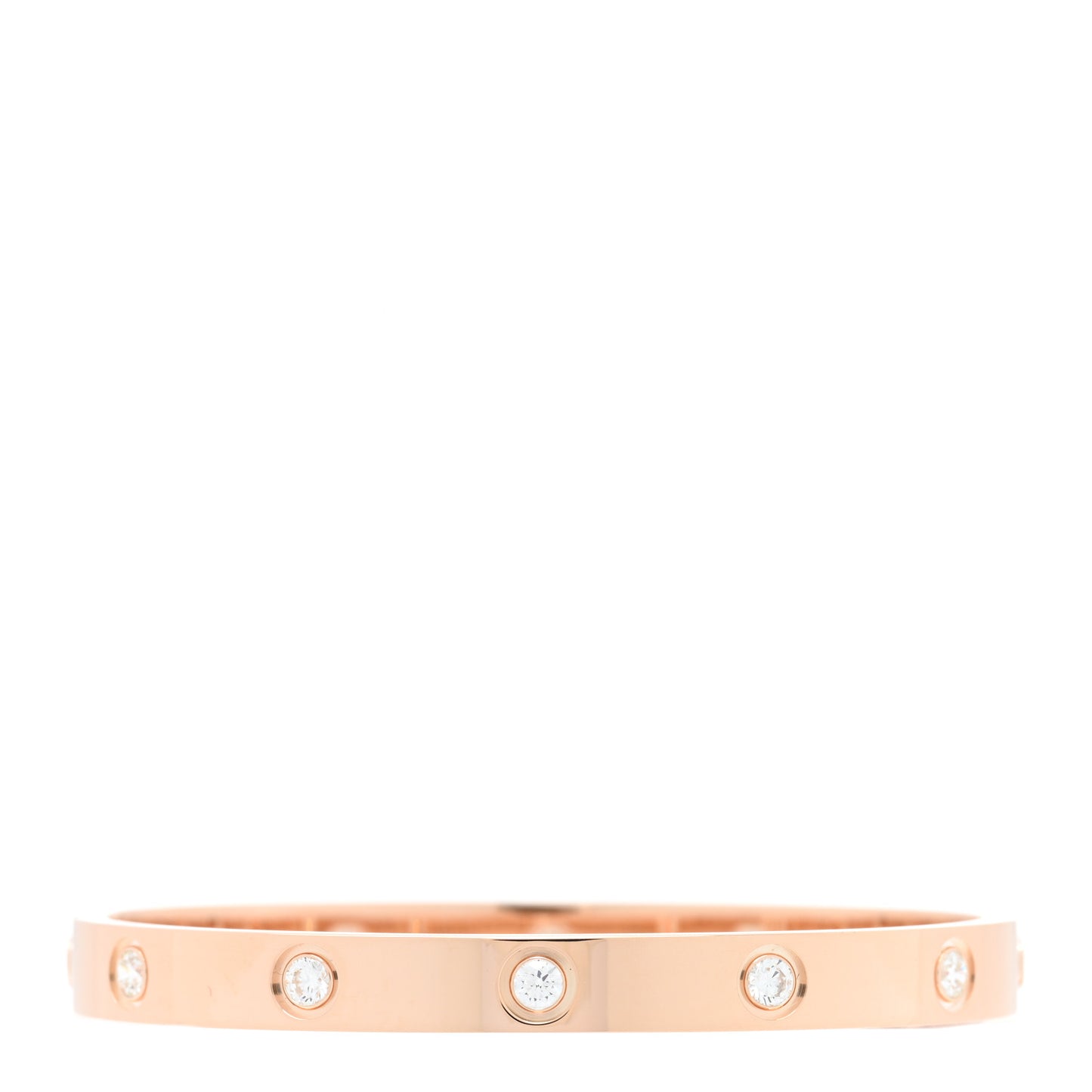18K Pink Gold 10 Diamond LOVE Bracelet 16