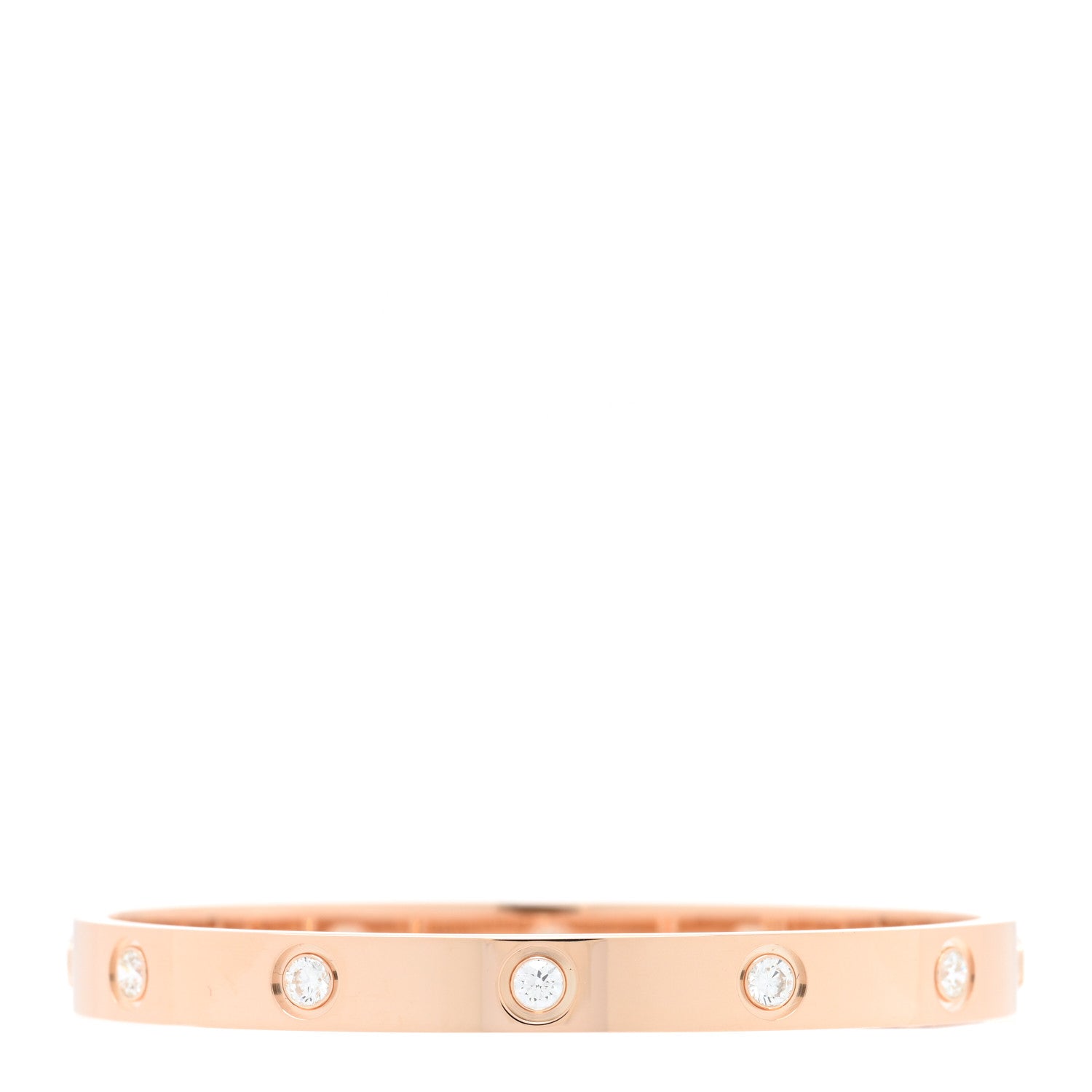 Cartier 18K Pink Gold 10 Diamond LOVE Bracelet 16 2 of 7
