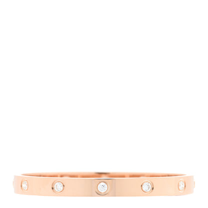 Cartier 18K Pink Gold 10 Diamond LOVE Bracelet 16 2 of 7