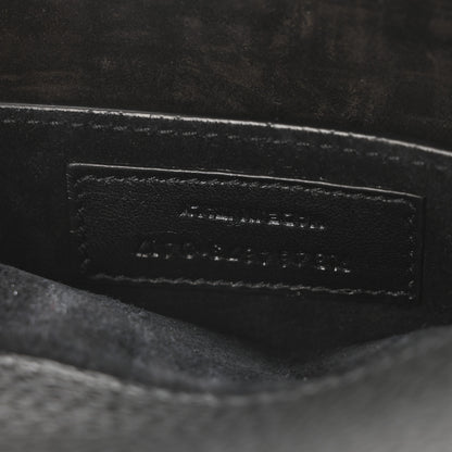 Saint Laurent Grained Calfskin Medium Monogram Sunset Satchel Black 7 of 10