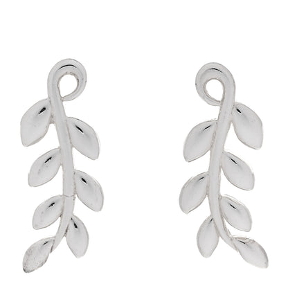 Tiffany Sterling Silver Paloma Picasso Olive Leaf Climber Earrings 1 of 4