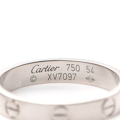 Cartier 18K White Gold 3.5mm LOVE Wedding Band Ring 54 6.75 3 of 4