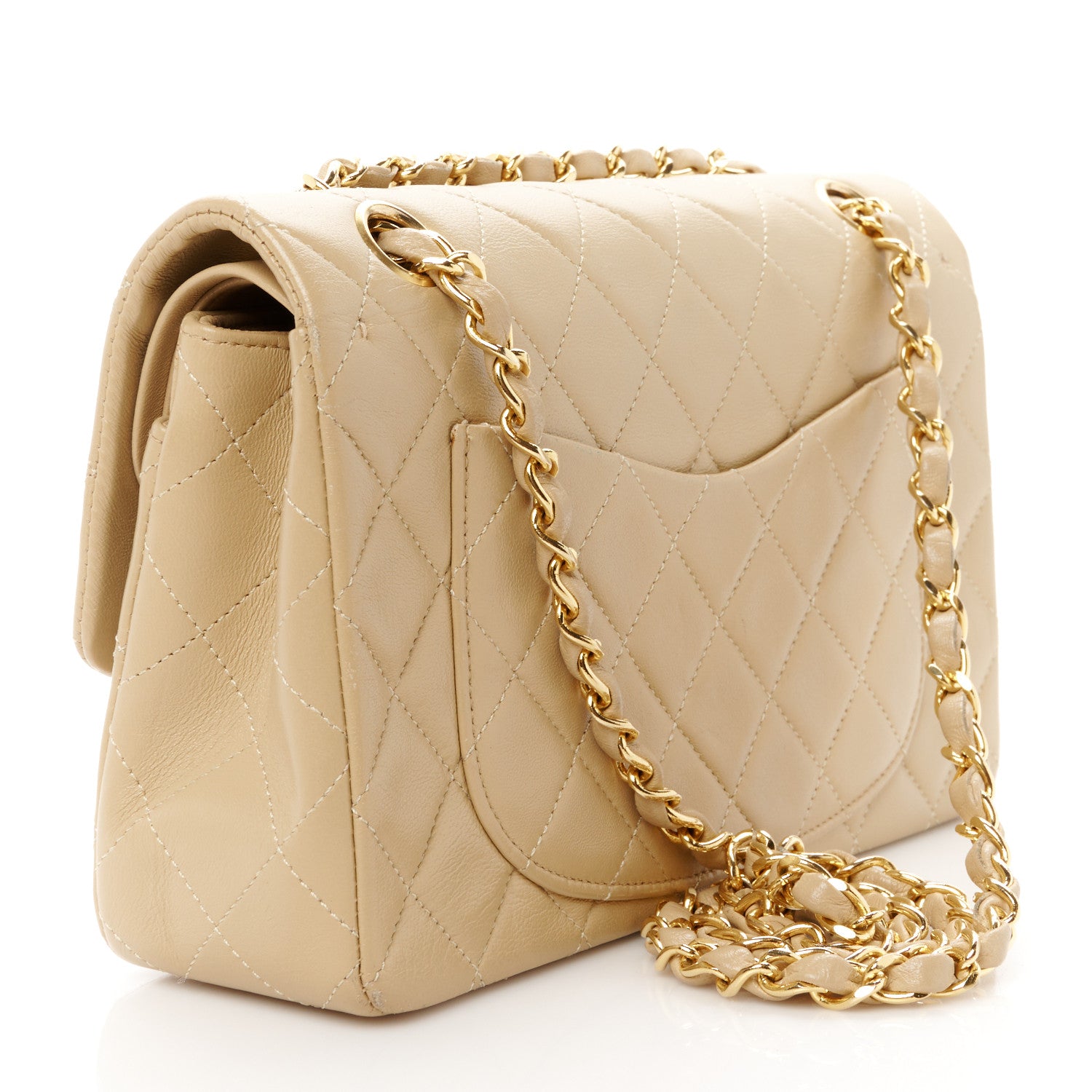 Chanel Lambskin Quilted Small Double Flap Beige 3 of 12