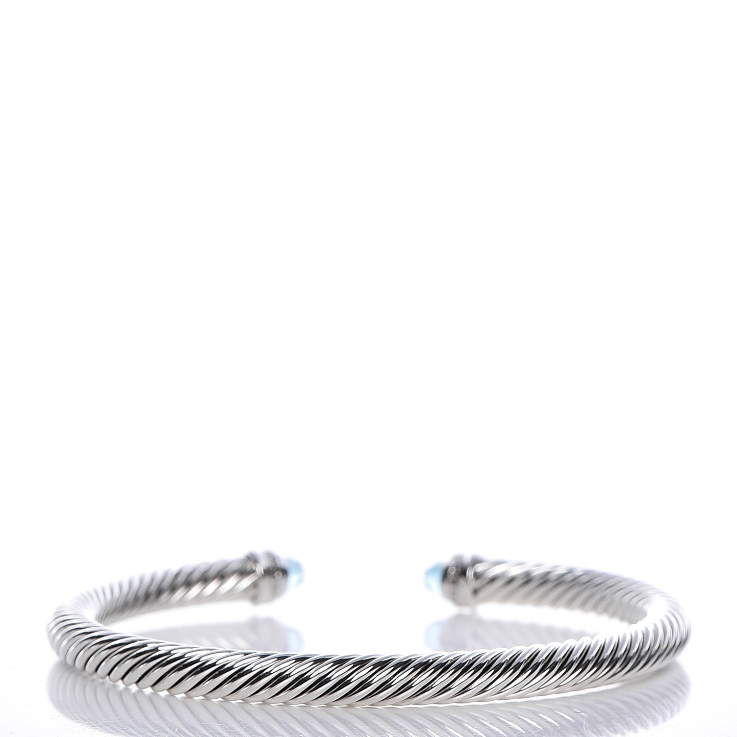 Sterling Silver Diamond Blue Topaz 5mm Cable Classics Bracelet