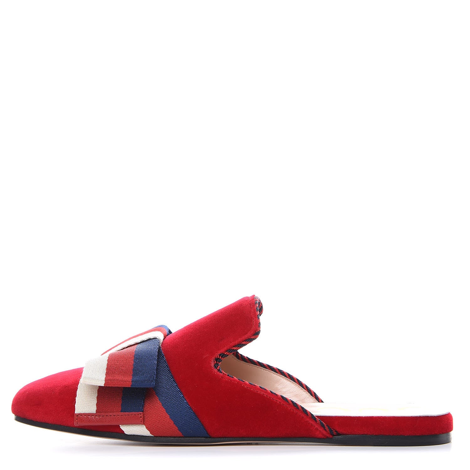 Gucci Velvet Sylvie Bow Slippers 37 Hibiscus Red 1 of 11