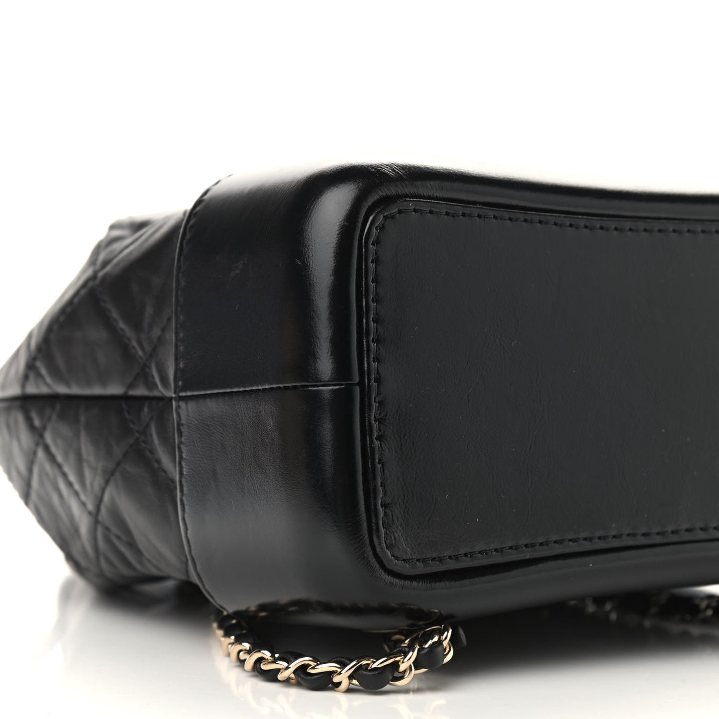 Aged Calfskin Quilted Small Gabrielle Backpack Black