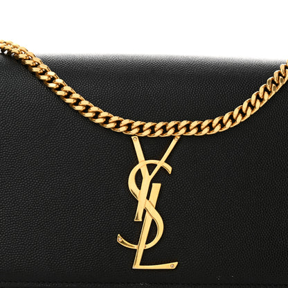 Saint Laurent Grain De Poudre Medium Classic Monogram Kate Satchel Black 8 of 12