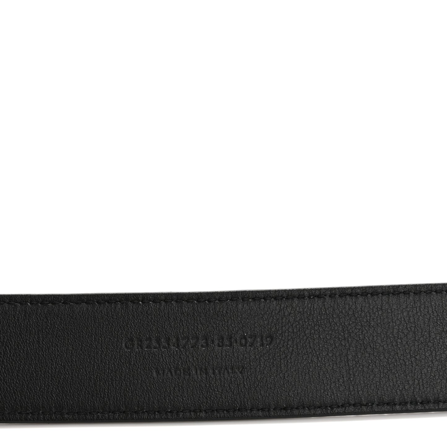 Calfskin Crocodile Embossed Monogram Square Buckle Belt Black