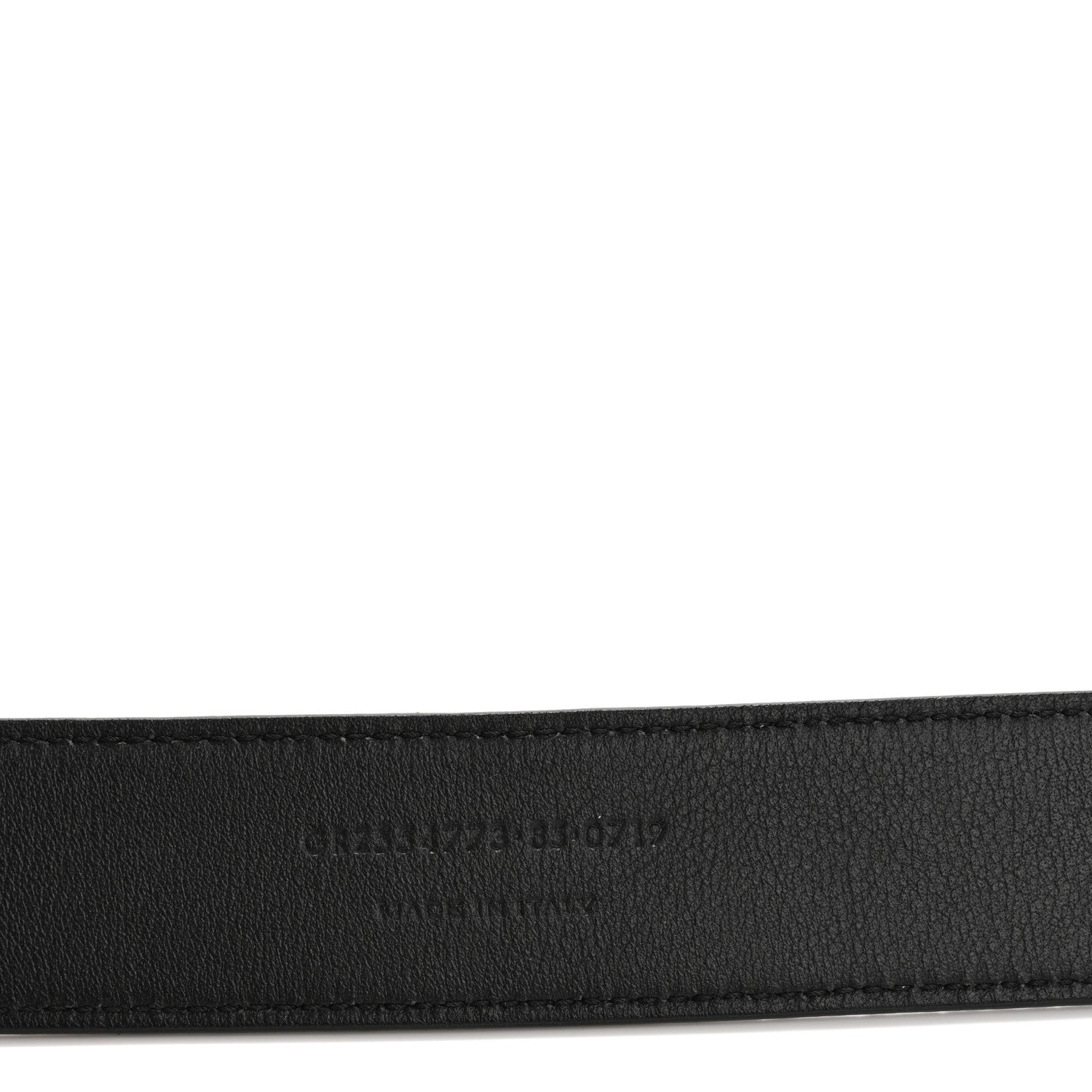 Saint Laurent Calfskin Crocodile Embossed Monogram Square Buckle Belt Black 6 of 7