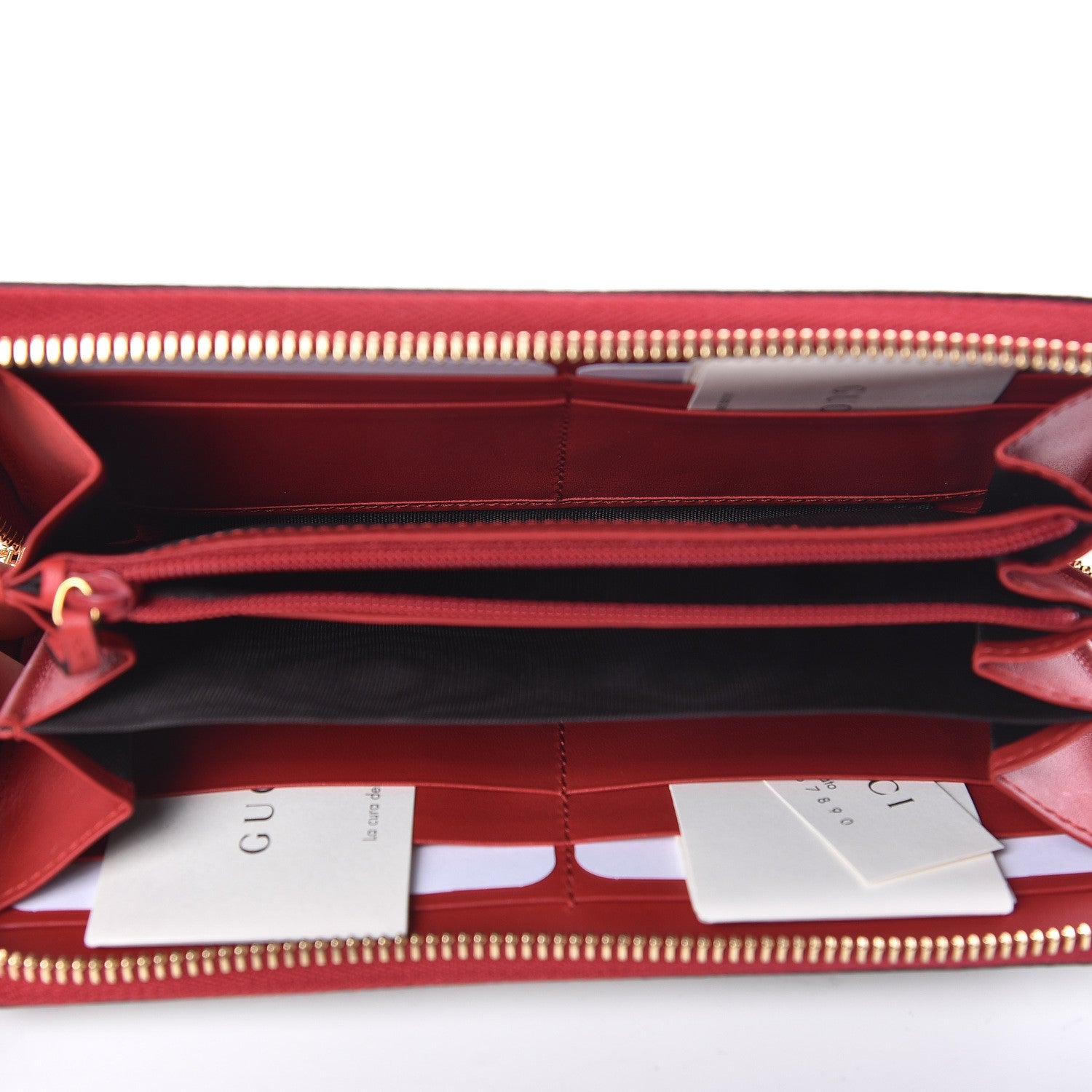 Gucci GG Supreme Monogram Bosco Patch Zip Around Wallet Beige Malva Hibiscus Red 5 of 7