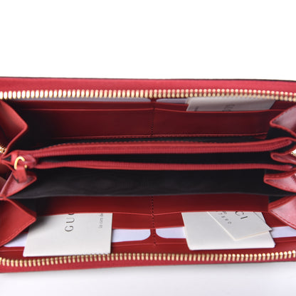 Gucci GG Supreme Monogram Bosco Patch Zip Around Wallet Beige Malva Hibiscus Red 5 of 7