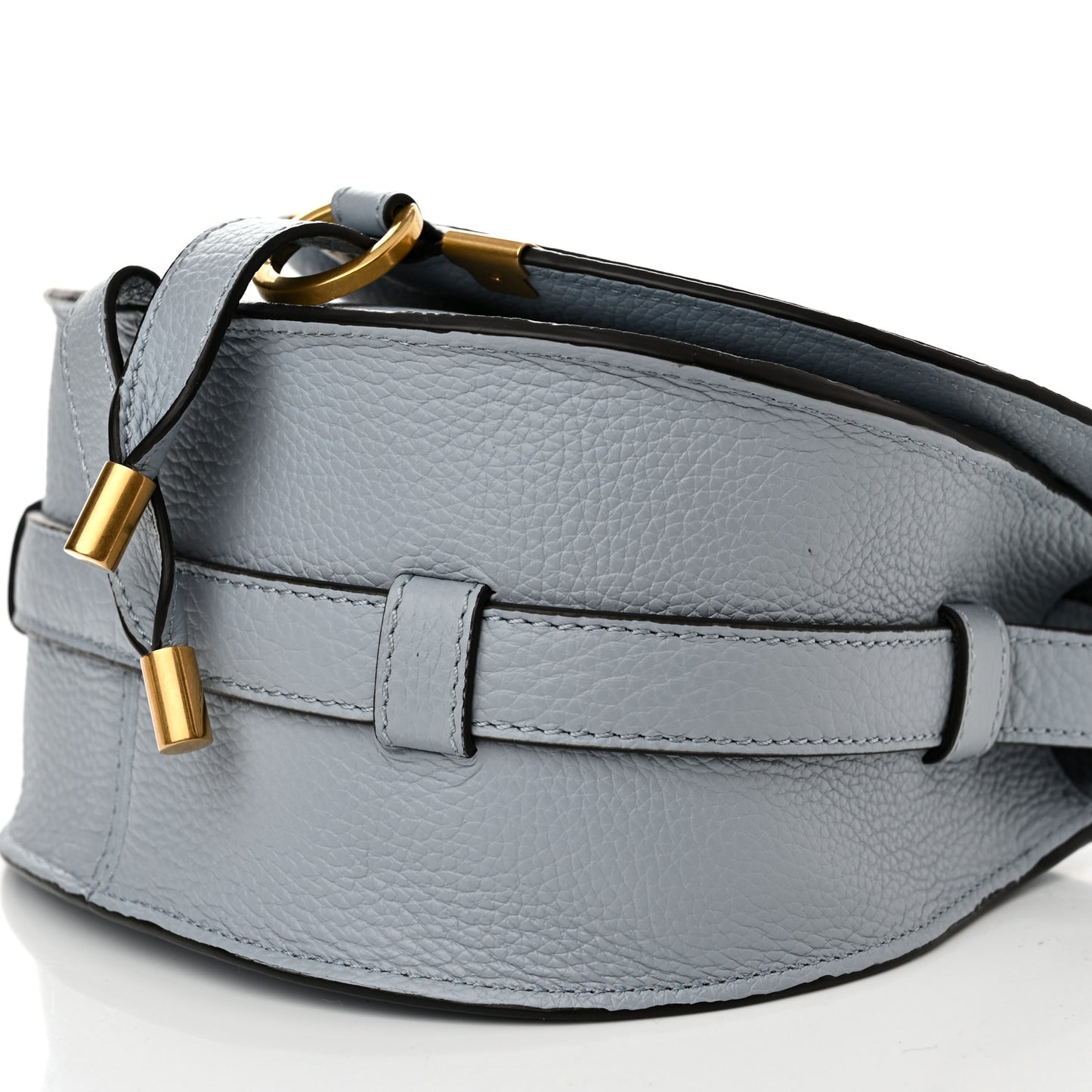 Grained Calfskin Small Marcie Saddle Bag Shady Blue