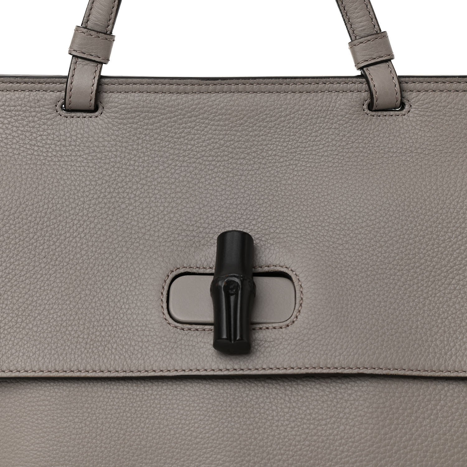 Gucci Cellarius Calfskin Large Bamboo Daily Top Handle Bag Storm Grey 6 of 12