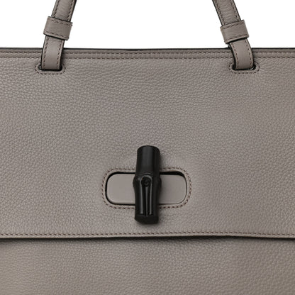 Gucci Cellarius Calfskin Large Bamboo Daily Top Handle Bag Storm Grey 6 of 12