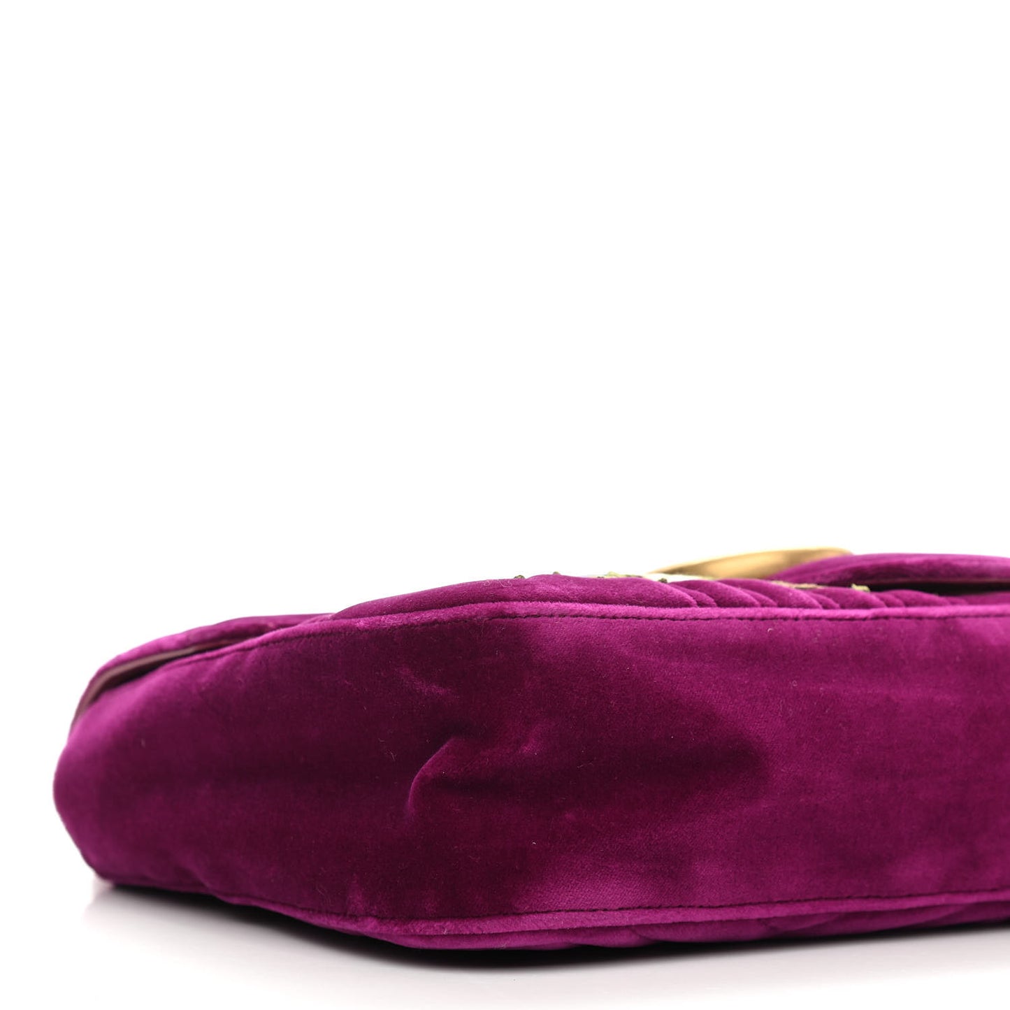 Velvet Matelasse Loved Embroidered Medium GG Marmont Shoulder Bag Fuchsia Violet Cyclamen