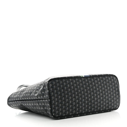 Moynat Grained Calfskin Canvas 1920 Oh! Tote Ruban MM Carbon Silver 4 of 11