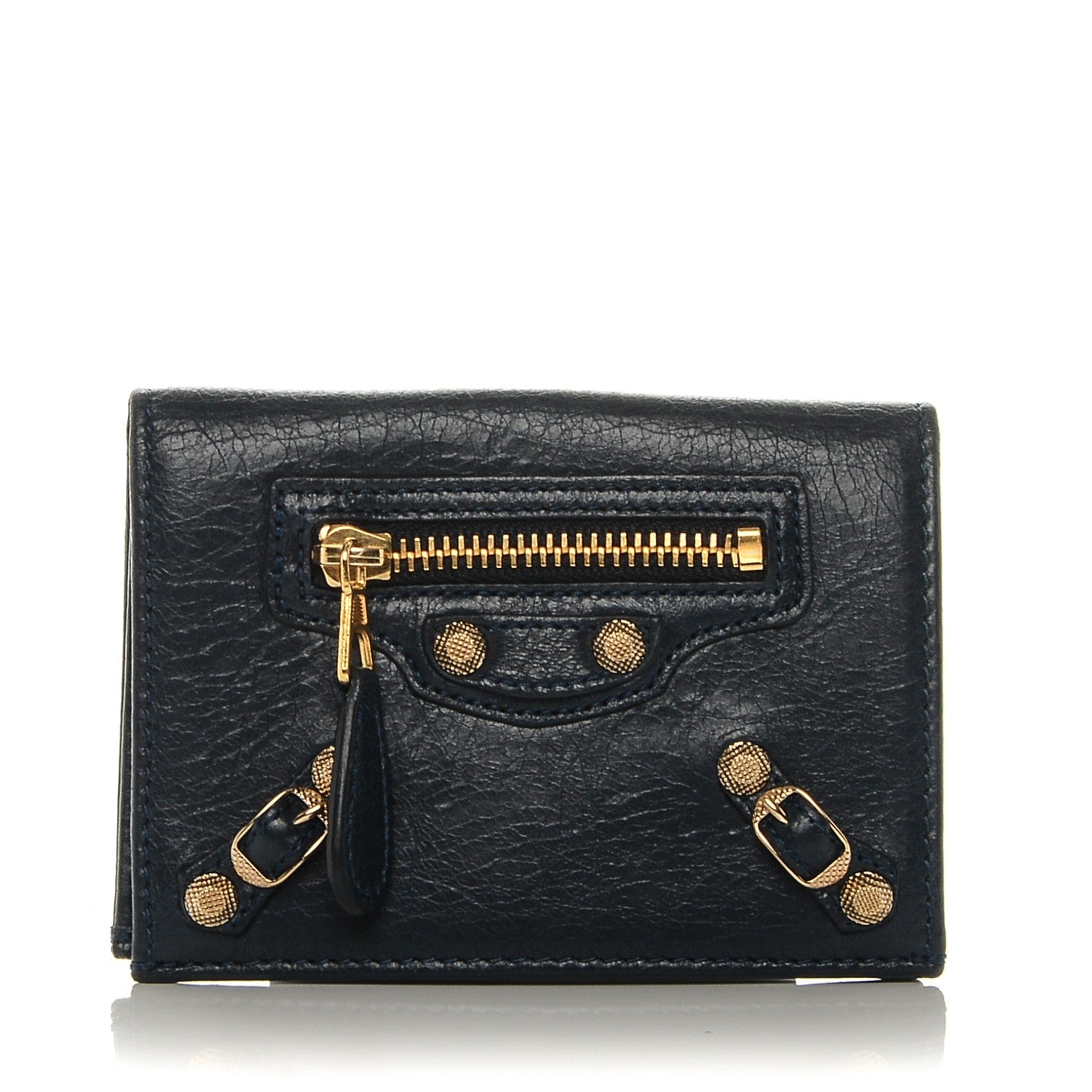 Balenciaga Agneau Giant 12 Gold Hardware Card Case Bleu Obscur 1 of 6