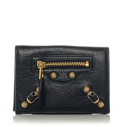 Balenciaga Agneau Giant 12 Gold Hardware Card Case Bleu Obscur 1 of 6