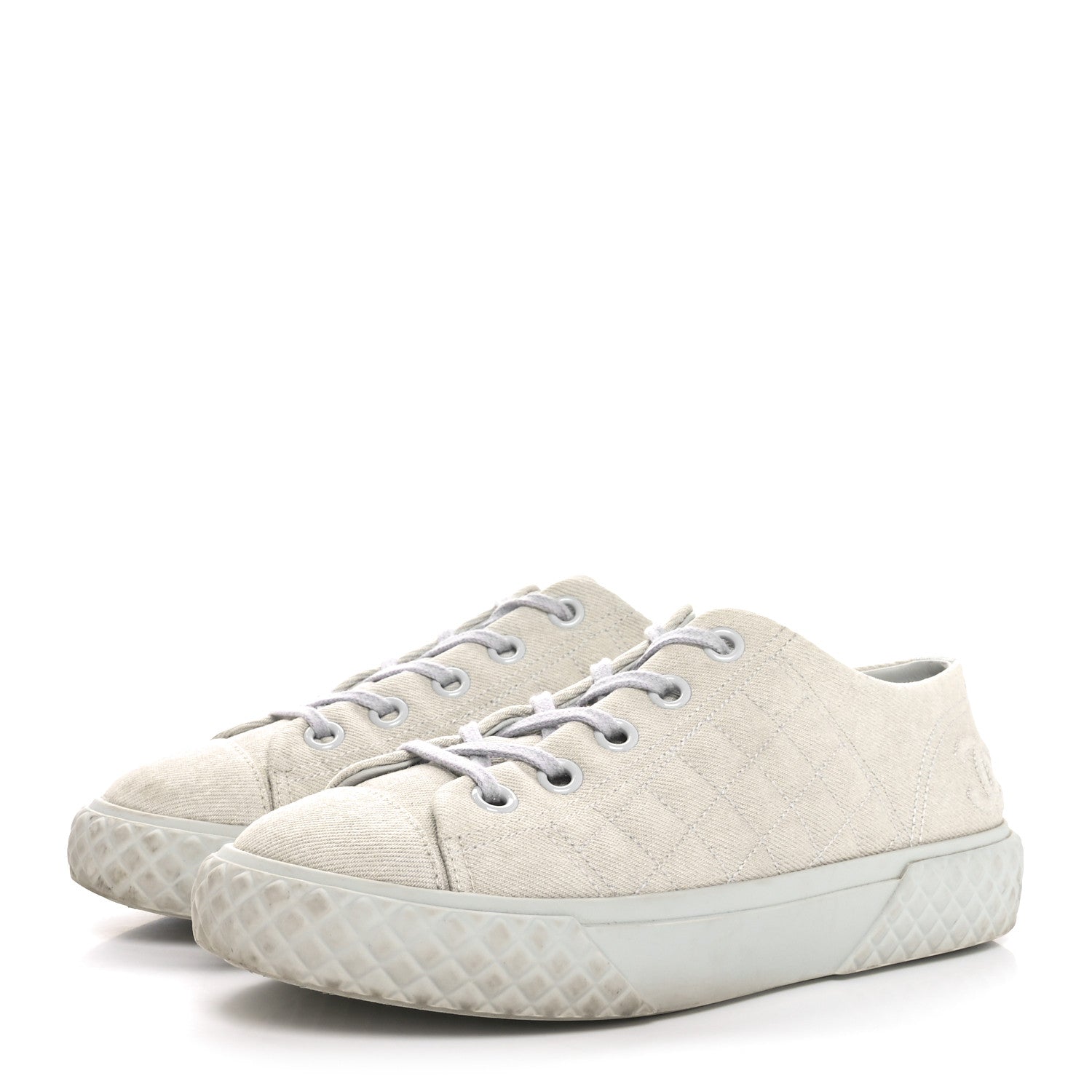 Chanel Denim Quilted Sneakers 36.5 Light Blue 4 of 10