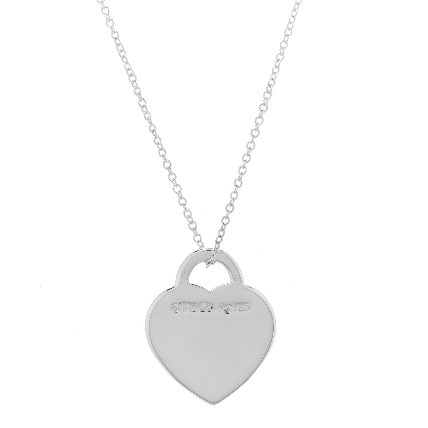 Tiffany Sterling Silver Small Return to Tiffany Heart Pendant Necklace 5 of 8
