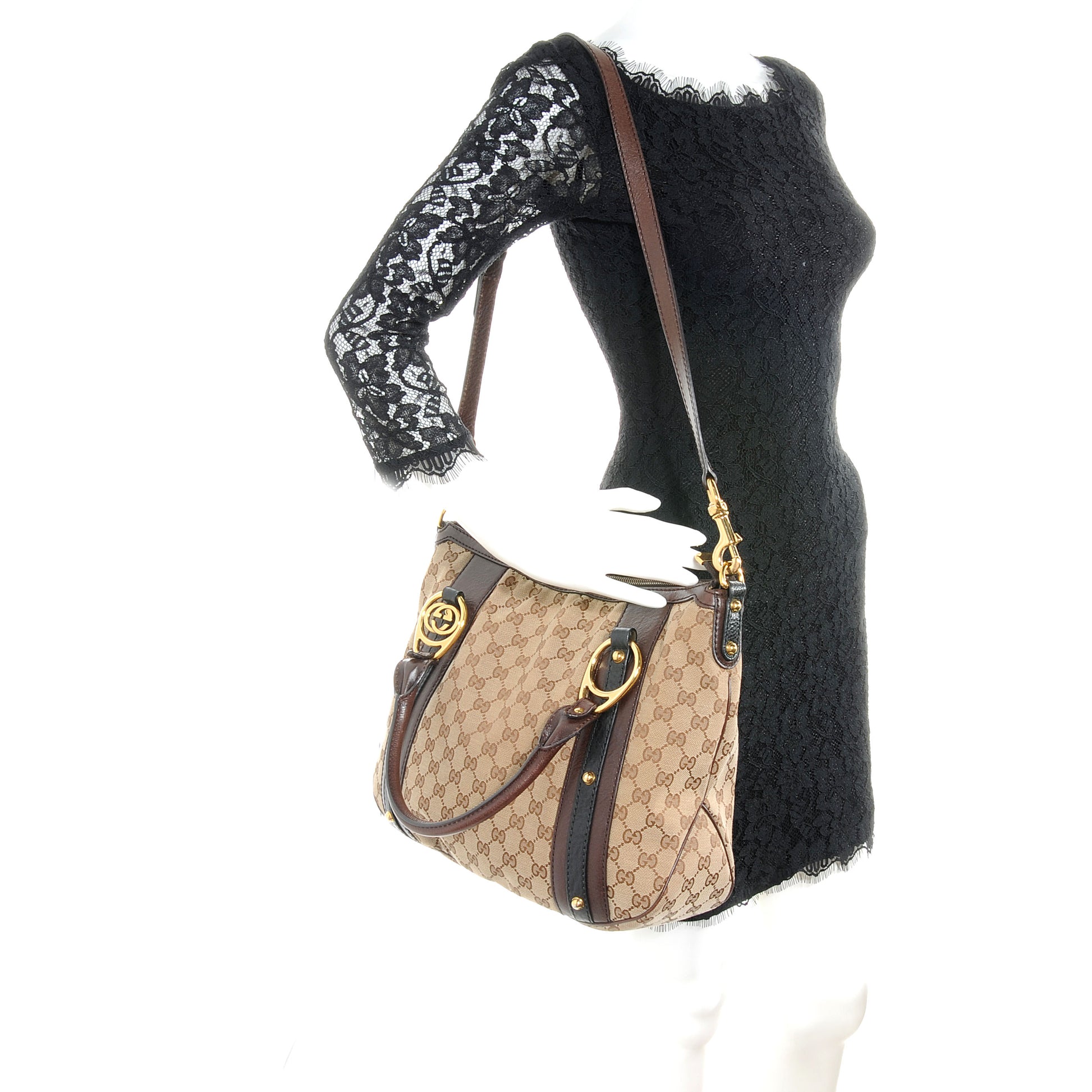 Gucci Monogram Interlocking G Tote Dark Brown 9 of 9