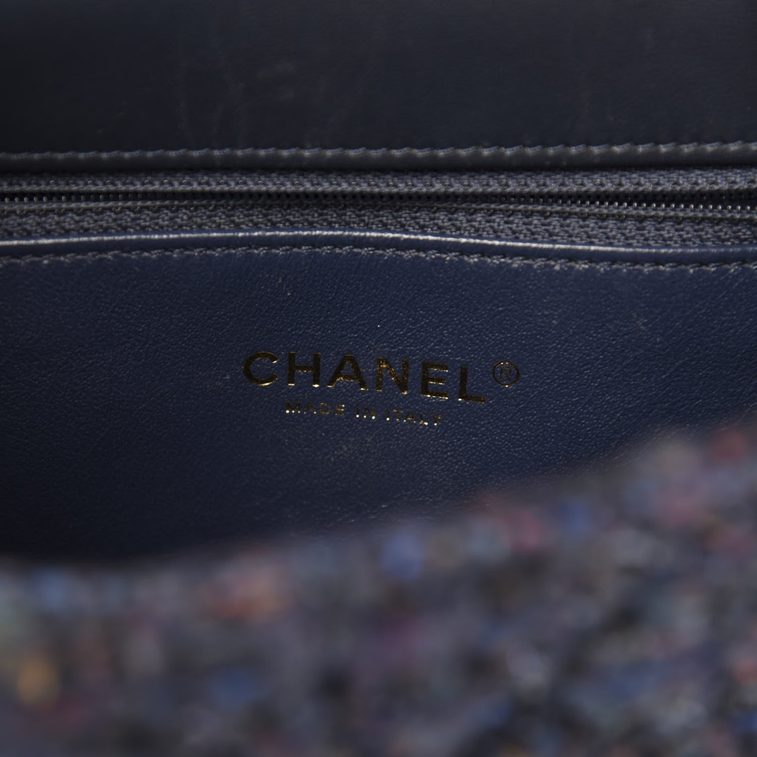 Chanel Tweed Watersnake Quilted Medium CC Filigree Flap Blue Black 9 of 12