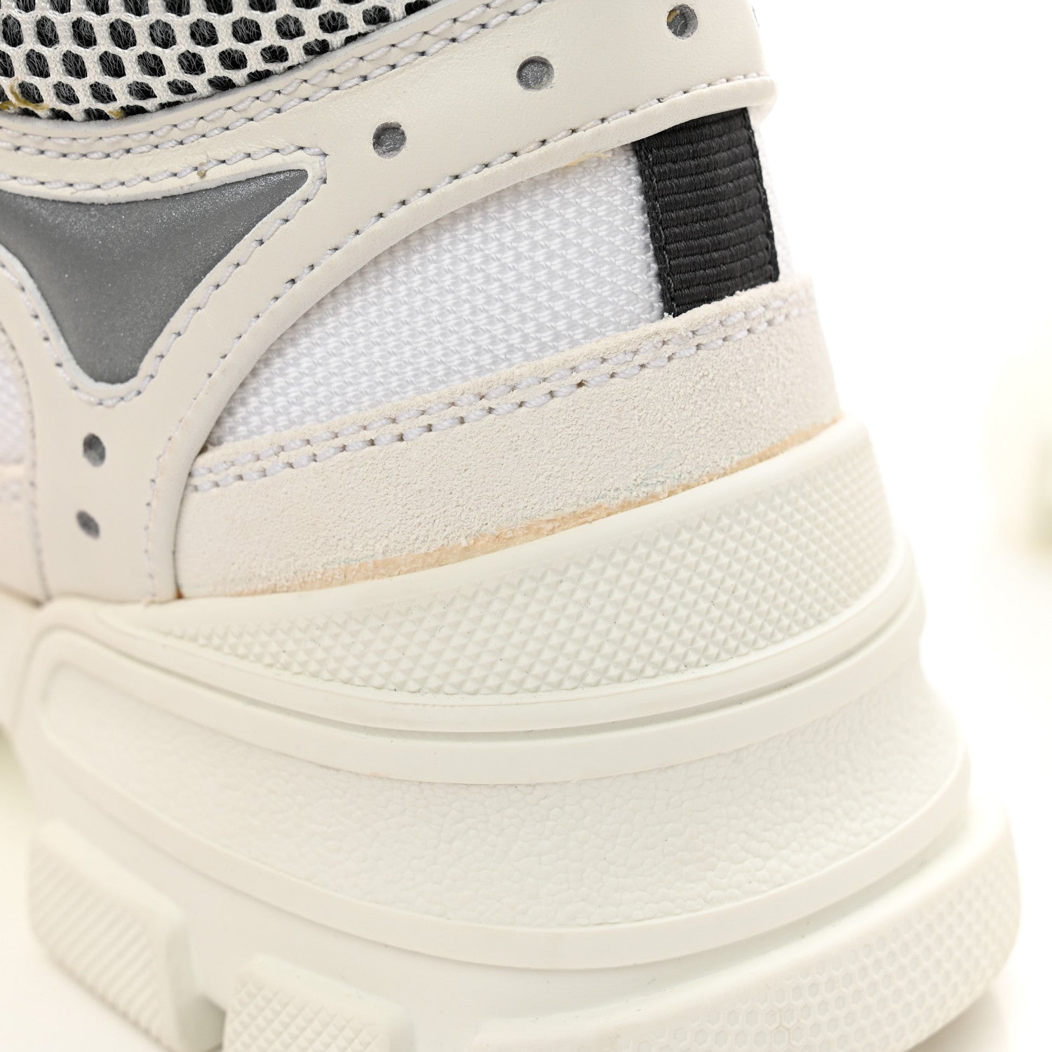 Gucci X SEGA Mesh Calfskin Suede Removable Crystals Womens Flashtrek Sneakers 38.5 Great White 11 of 14