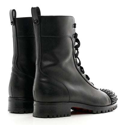 Christian Louboutin Calfskin Spikes TS Croc Flat Boots 39 Black 4 of 11