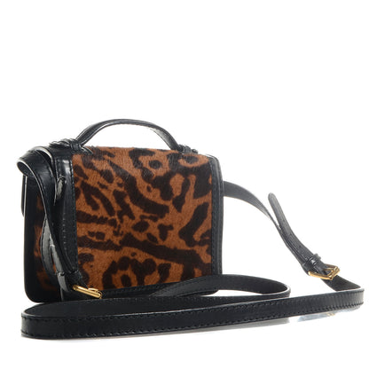 Alexander McQueen Calf Hair Leopard Print Mini Wicca Crossbody Bag Black 3 of 7