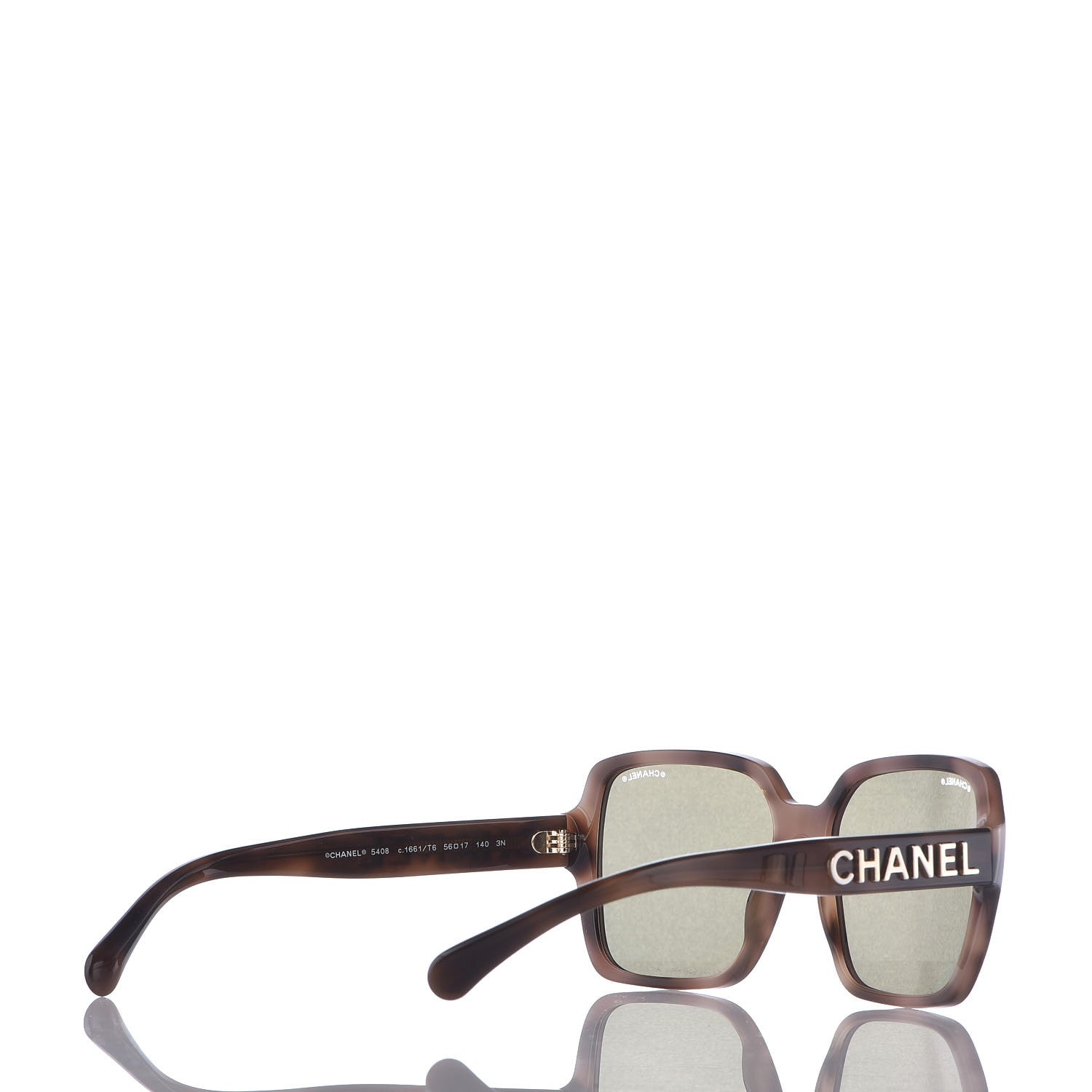 Chanel Acetate 24K Gold Mirror Square Sunglasses 5408 Brown 4 of 8