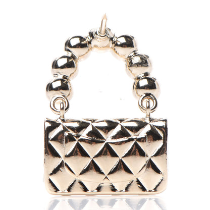 Chanel Pearl Quilted Flap Brooch Gold 3 of 5