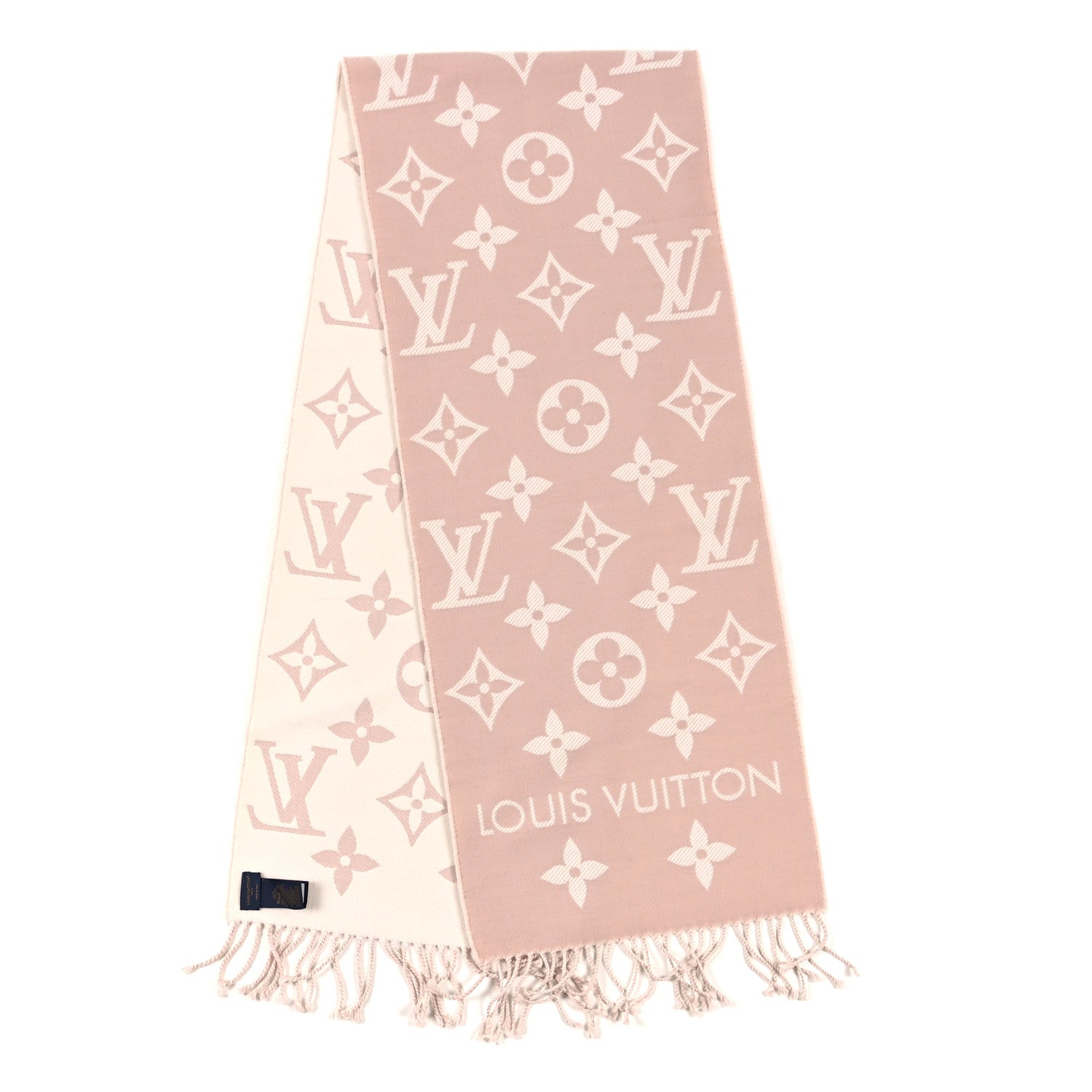 Louis Vuitton Wool Monogram LV Essential Scarf Beige Rose 2 of 3