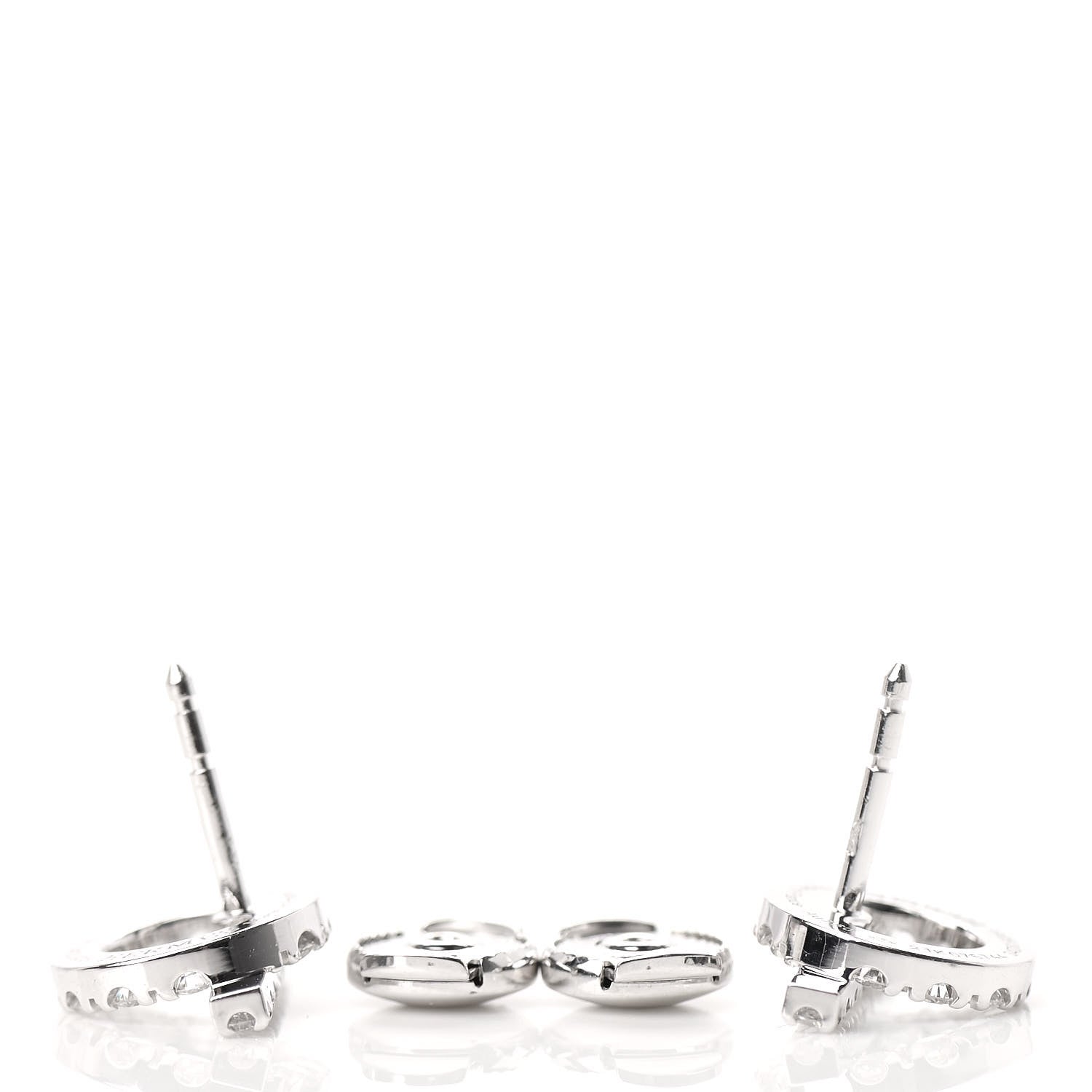 Hermes 18K White Gold Diamond Finesse Earrings 3 of 5