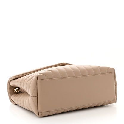 Saint Laurent Calfskin Y Quilted Monogram Medium Loulou Chain Satchel Nude Powder 4 of 11