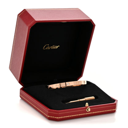Cartier 18K Pink Gold 4 Diamond LOVE Bracelet 19 9 of 9