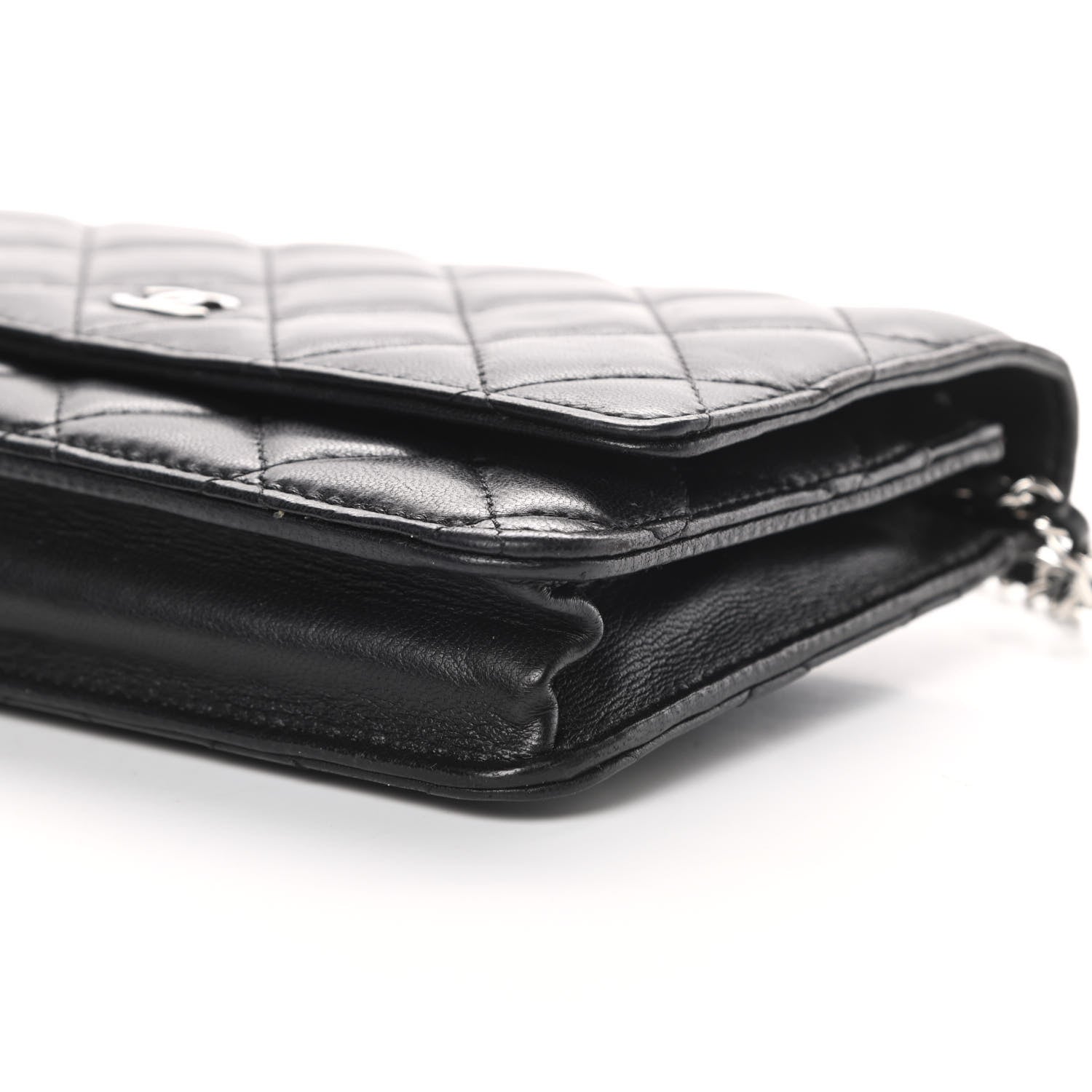 Chanel Lambskin Quilted Wallet On Chain WOC Black 11 of 17