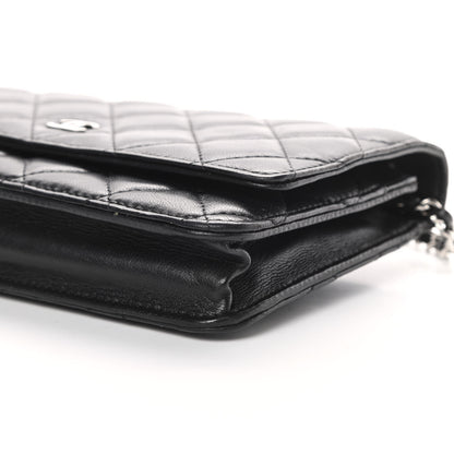 Chanel Lambskin Quilted Wallet On Chain WOC Black 11 of 17