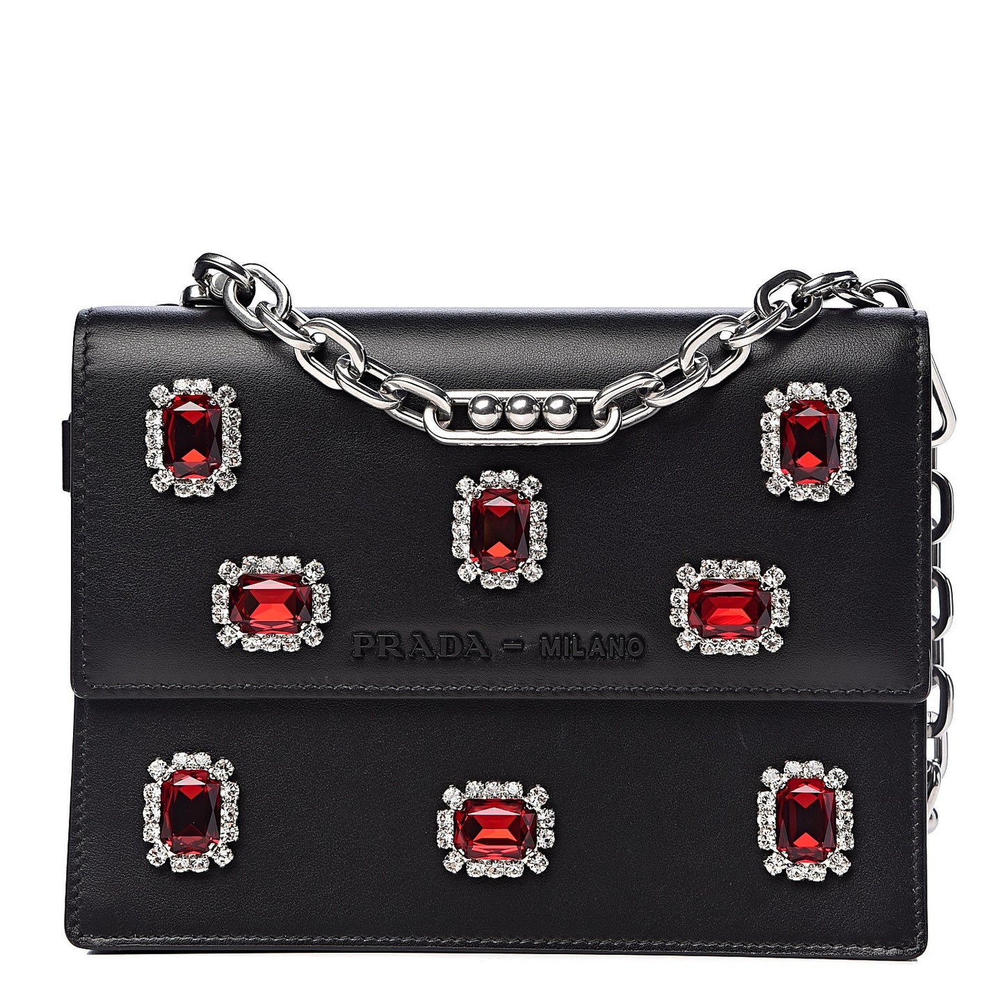 City Calfskin Crystal Embellished Mini Shoulder Bag Black