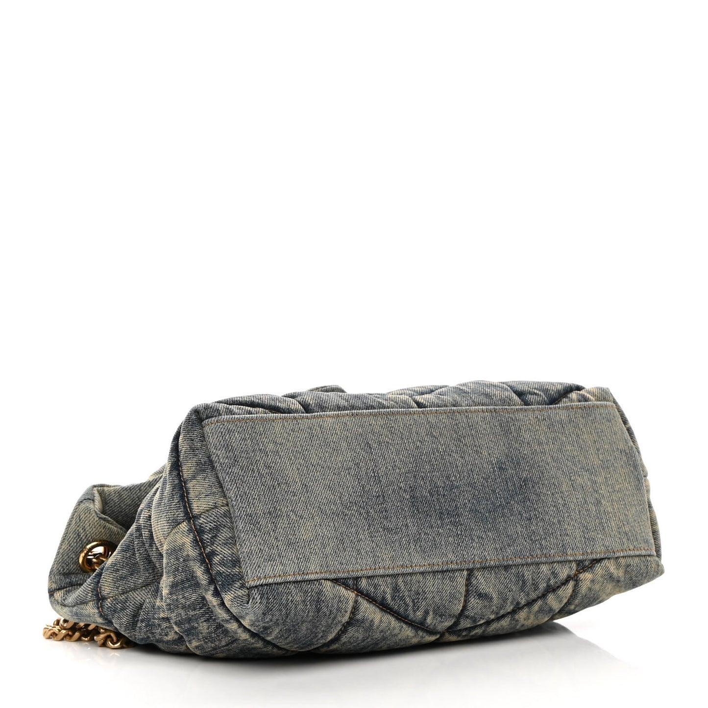 Denim Quilted Loulou Puffer Monogram Chain Satchel Rodeo Blue