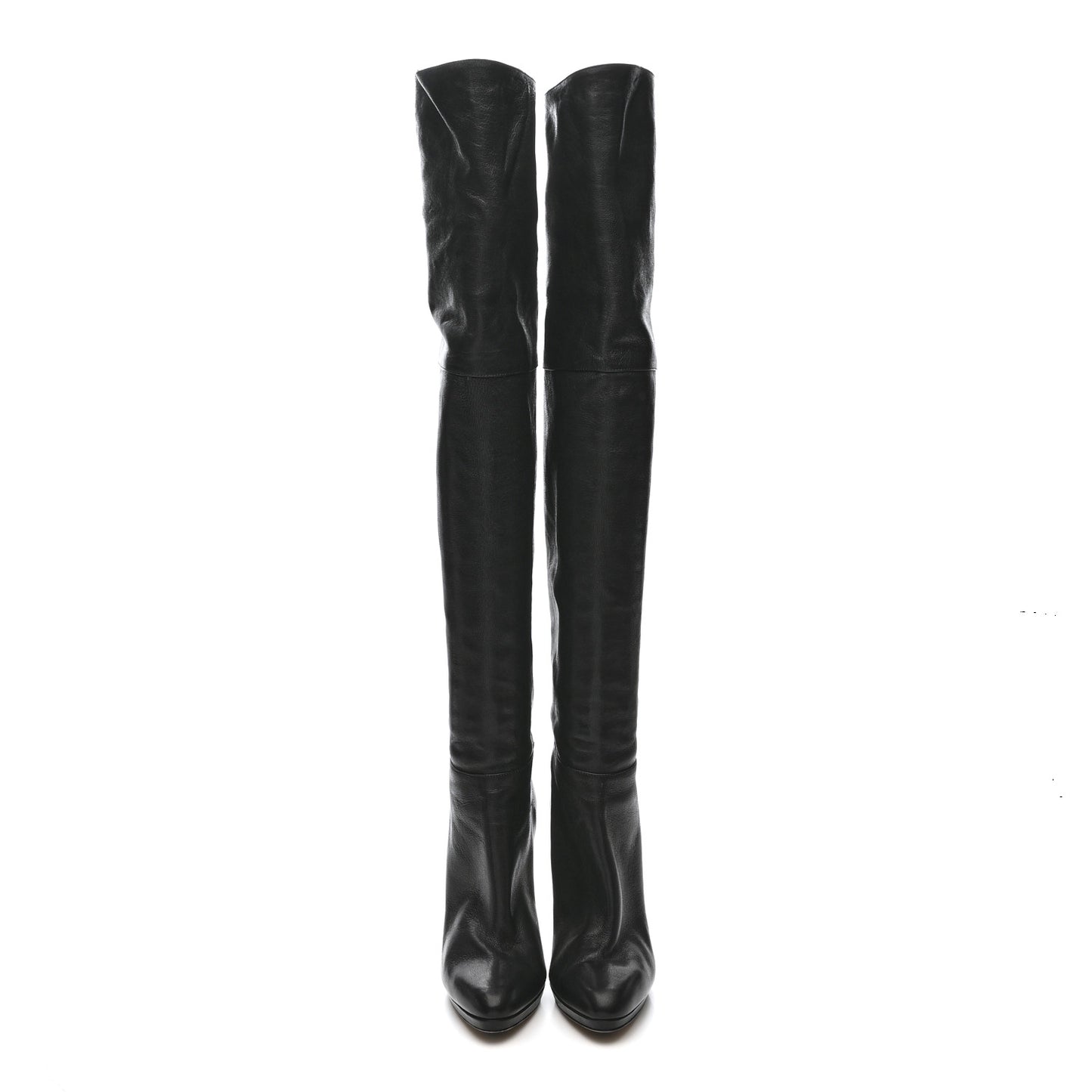 Calfskin April Over The Knee Boots 37.5 Black